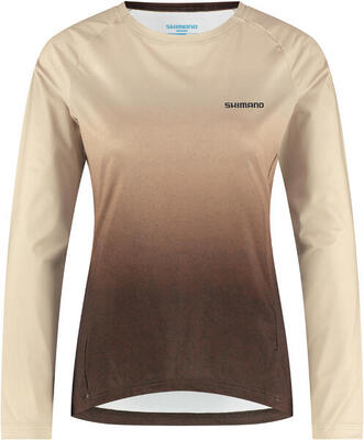 Dames saiko lange mouwen warm bedrukt. feather beige