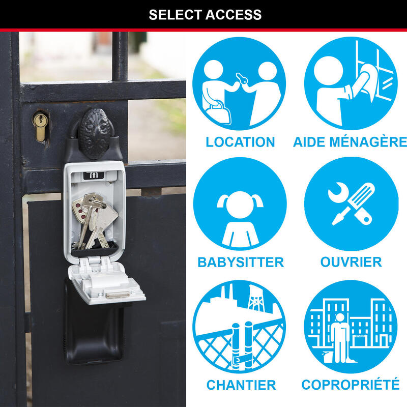 Lacăt combinație ancoră reglabilă Select Access, gri
