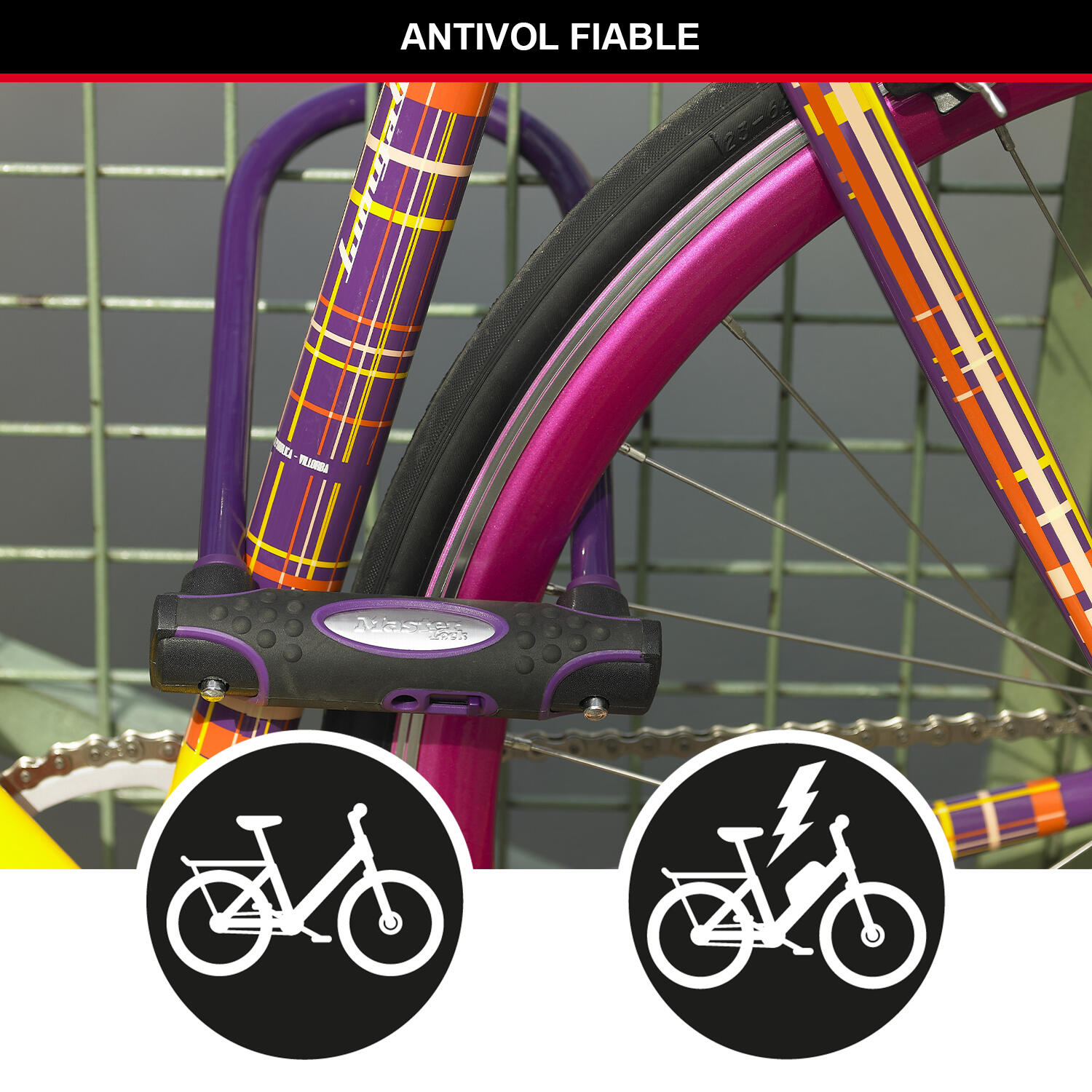 Antivol Vélo U [A Clé] [Support de Vélo Universel] [Antivol Certifié] 2/6