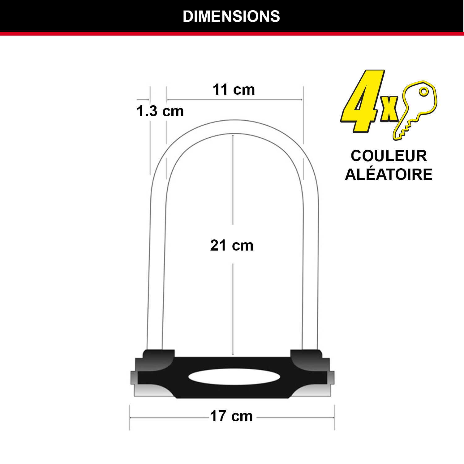 Antivol Vélo U [A Clé] [Support de Vélo Universel] [Antivol Certifié] 6/6