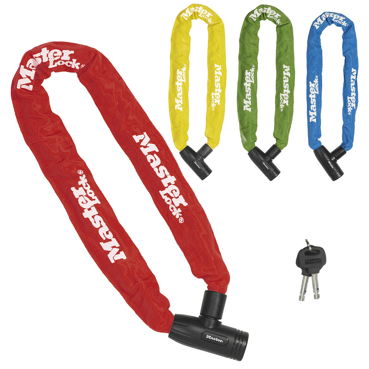 MASTER LOCK Fahrradschloss Stahlkettenglied [mit Schlüssel] [90 cm Kette] 8391EURDPROCOL