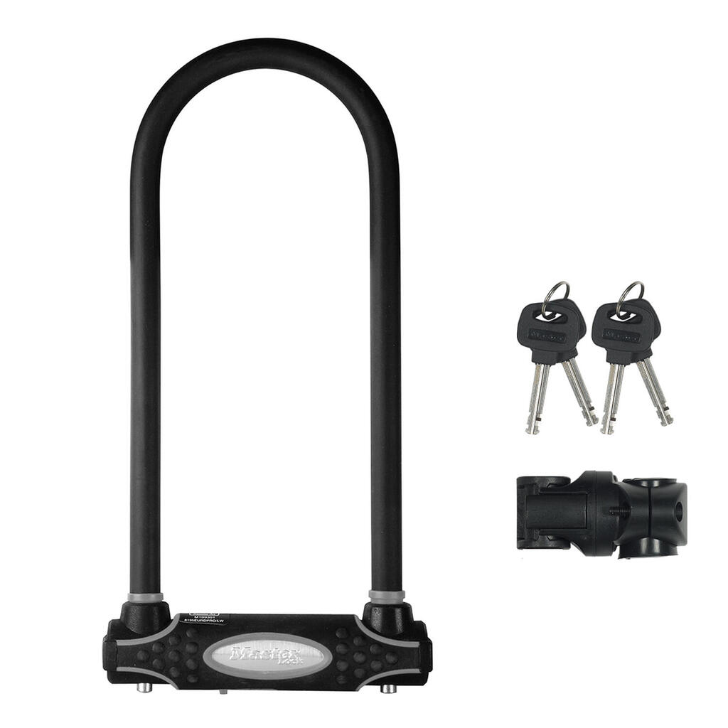 Heavy Duty Bike D Lock [Key] [Universal Mounting Bracket] [Certified Bike Lock]