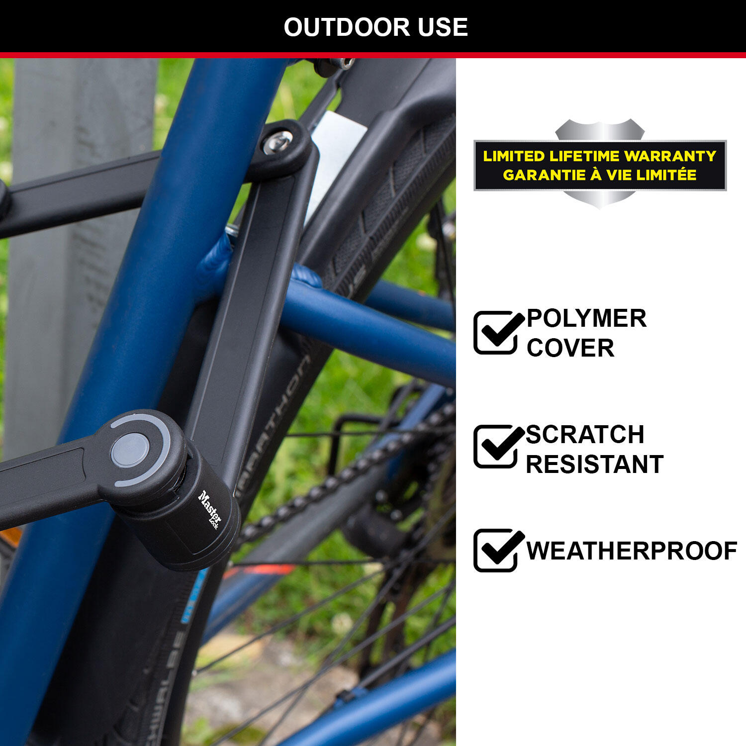 Antivol Vélo Pliable à Clefs en Acier Trempré, 4 clés, Support de transport 4/6
