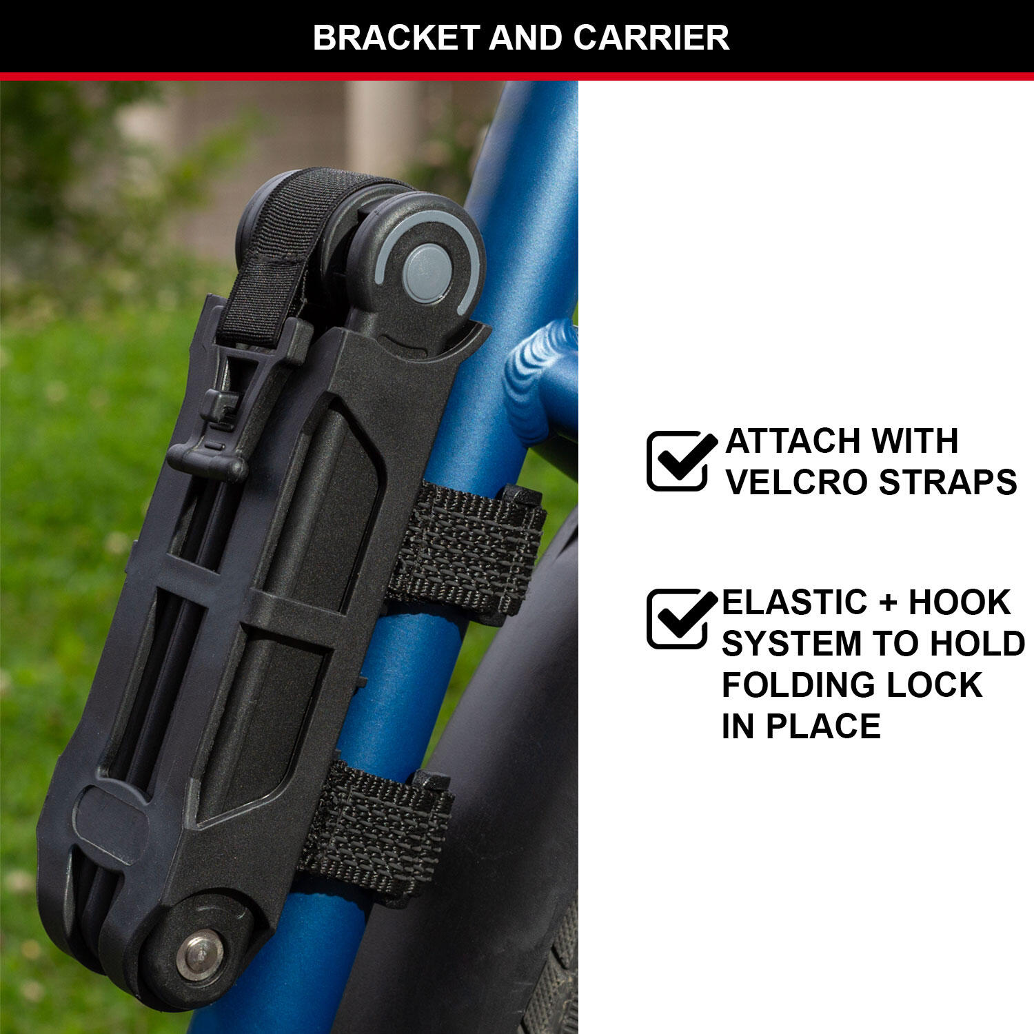 Antivol Vélo Pliable à Clefs en Acier Trempré, 4 clés, Support de transport 3/6