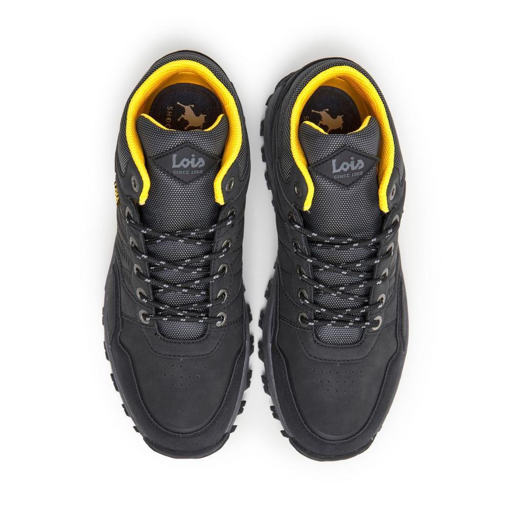 Zapatillas Deportivas Abotinadas Hombre Lois  64393 Negras con Cordones 4/5