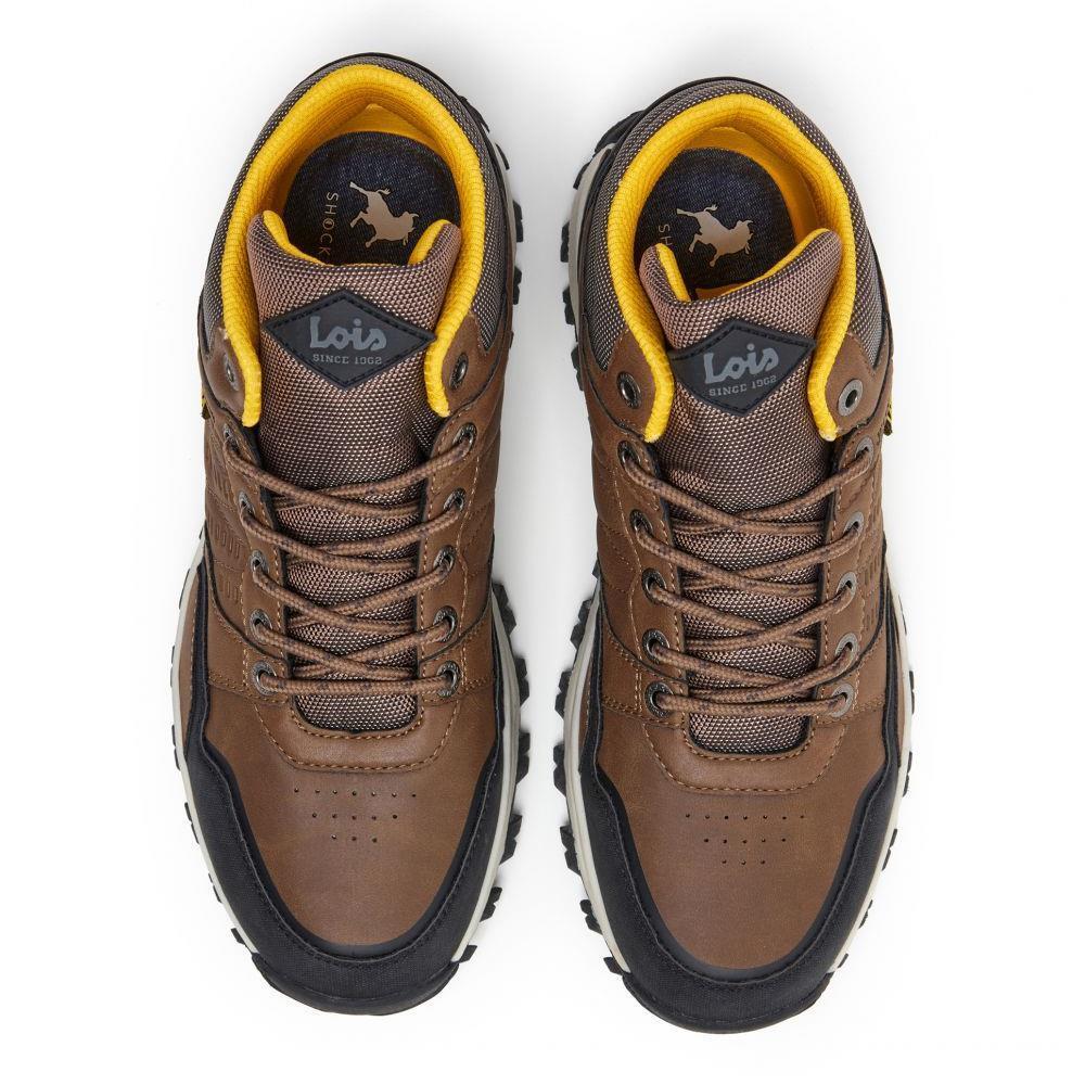 Zapatillas Deportivas Abotinadas Hombre Lois  64393 Marrones con Cordones 4/5