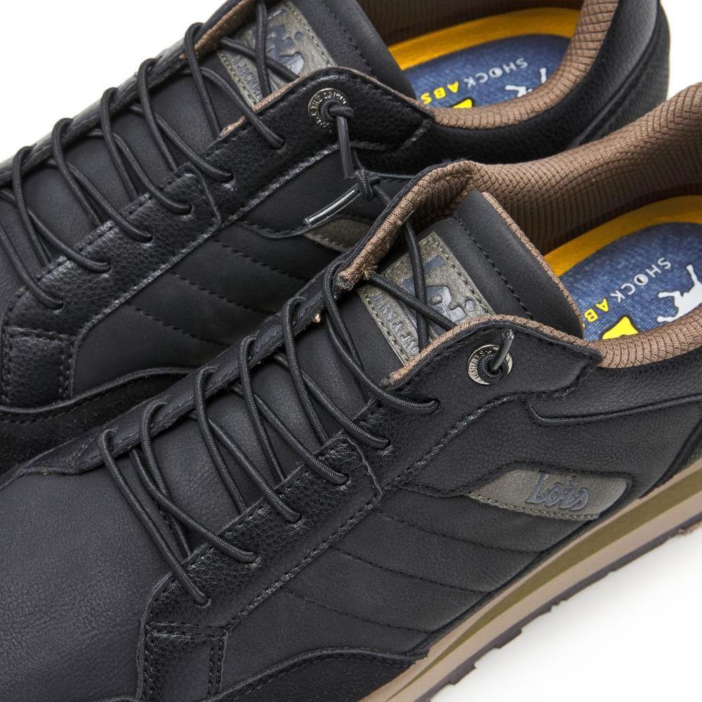 Zapatillas Deportivas Caminar Hombre Lois  64425 Negras con Cordones 5/5