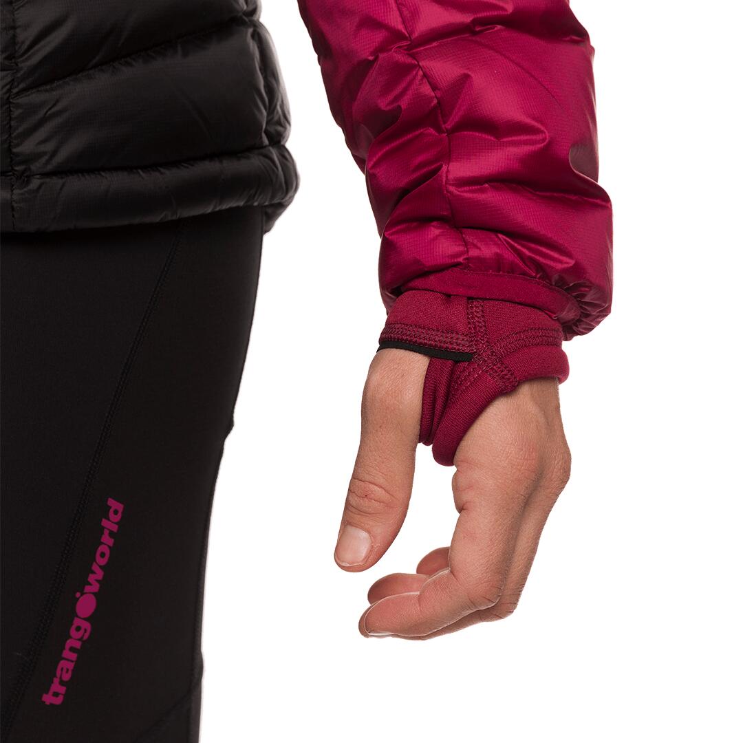Plumífero para Mujer Trangoworld Leynar Negro/Rojo/Rosa 190g 700cuin 6/7