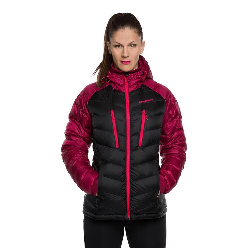 Plumífero para Mujer Trangoworld Leynar Negro/Rojo/Rosa 190g 700cuin