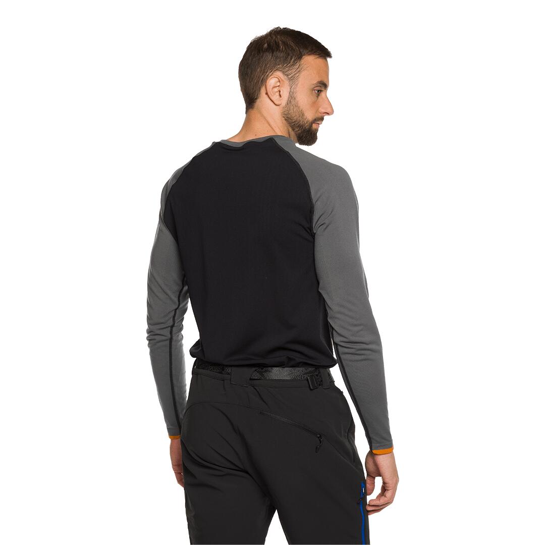 Camiseta térmica manga larga para Hombre Trangoworld Clarac Negro/Naranja/Gris 2/5