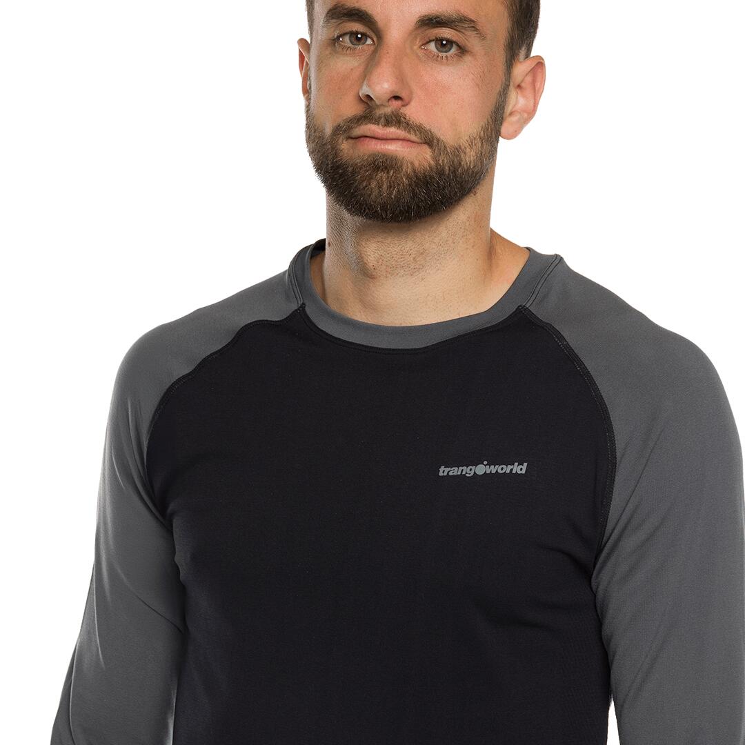 Camiseta térmica manga larga para Hombre Trangoworld Clarac Negro/Naranja/Gris 5/5