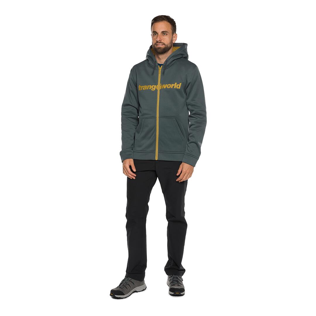 Sudadera con cremallera para Hombre Trangoworld Ripon Gris/Verde 4/6