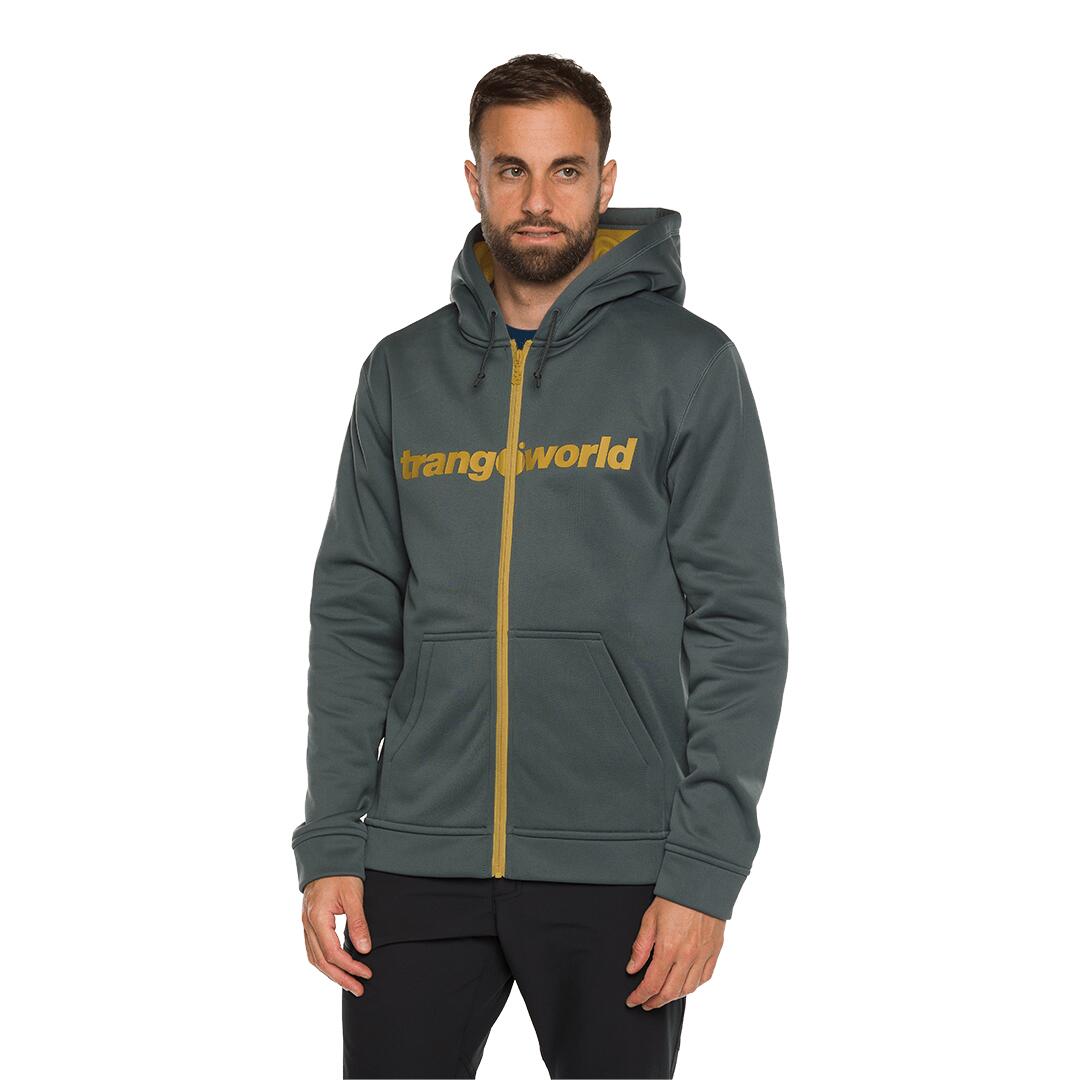 Sudadera con cremallera para Hombre Trangoworld Ripon Gris/Verde 3/6