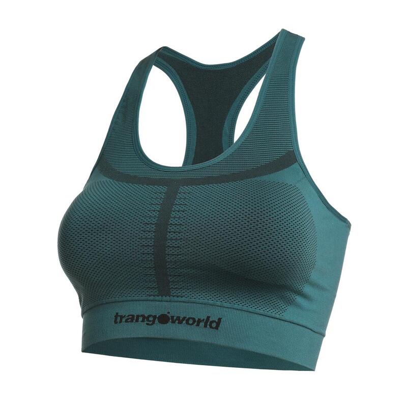 Camiseta sin mangas de Trail Running para Mujer Trangoworld Galar Azul/Verde/