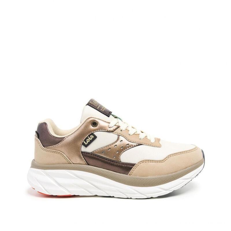 Zapatillas Deportivas Caminar Mujer Lois  85928 Beige con Cordones