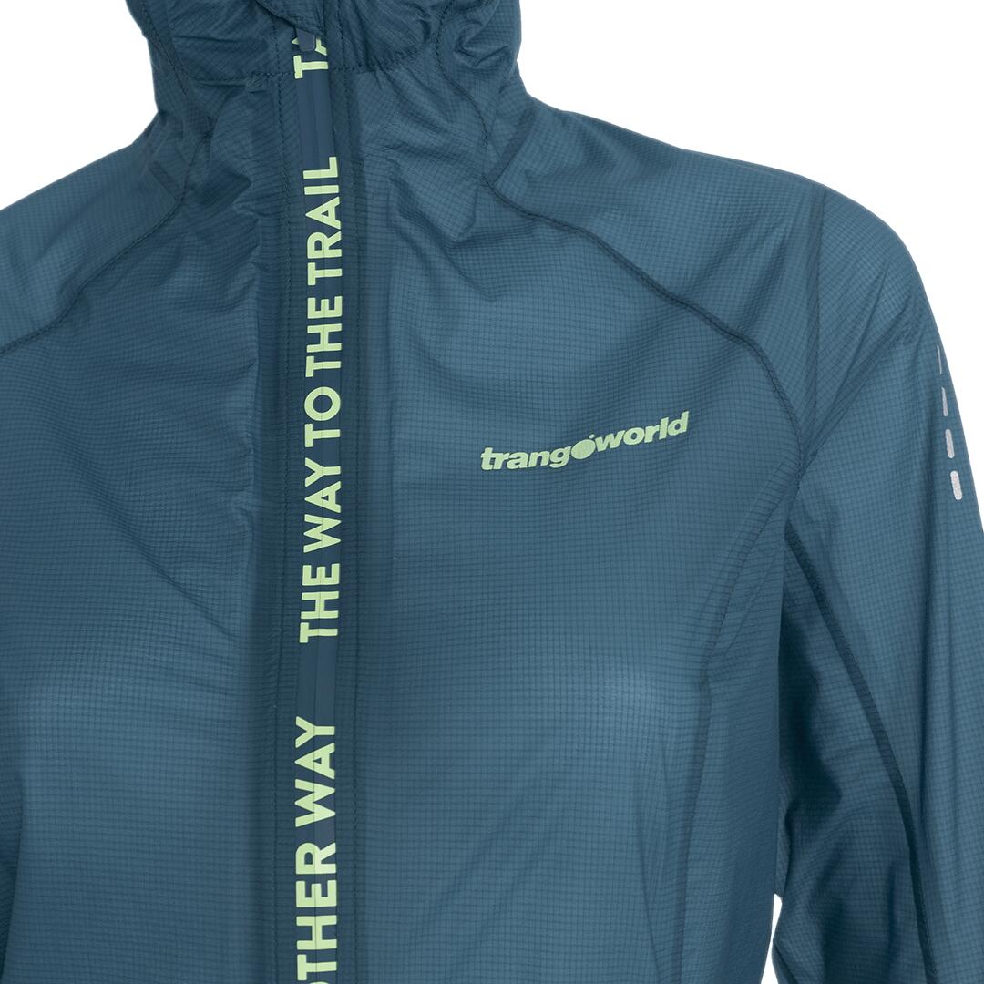 Chubasquero de Trail Running para Mujer Trangoworld Urama Azul Impermeable 2/2