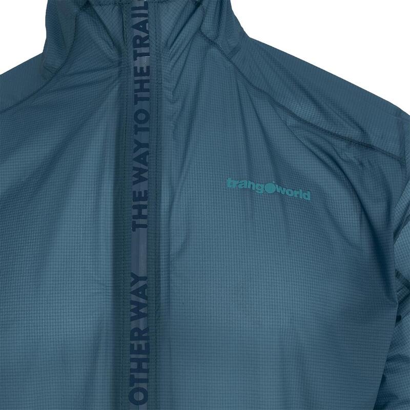 Chubasquero de Trail Running para Hombre Trangoworld Montjoie Azul Impermeable