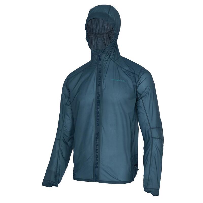 Chubasquero de Trail Running para Hombre Trangoworld Montjoie Azul Impermeable