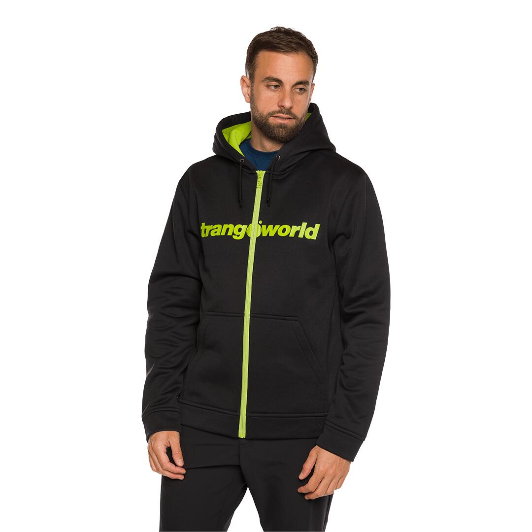 Sudadera con cremallera para Hombre Trangoworld Ripon Negro/Verde 3/6