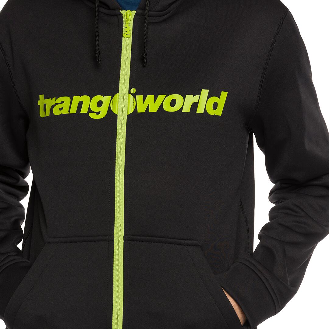 Sudadera con cremallera para Hombre Trangoworld Ripon Negro/Verde 5/6