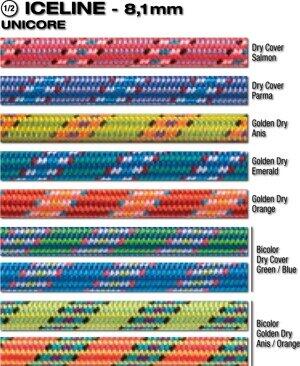 Corde escalade Beal Ice Line 8,1 mm UNICORE Golden Dry 60 m anis 3/5
