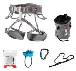 Ensemble escalade Ocún Twist harnais XS-M gris + mousqueton HMS + assureur Hurry
