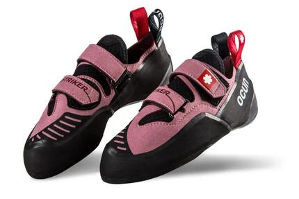 Chaussures escalade Ocun Strike QC rose microfibre semelle caoutchouc 4mm 2d Fit