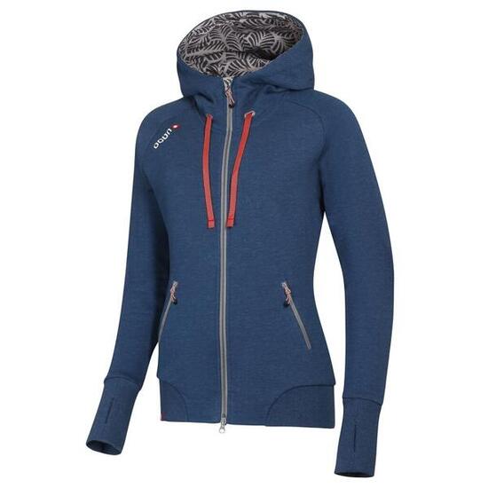 Ocún Damen Hoodie Grau Paloma mit Kapuze & Reißverschluss, Baumwolle-Stretch