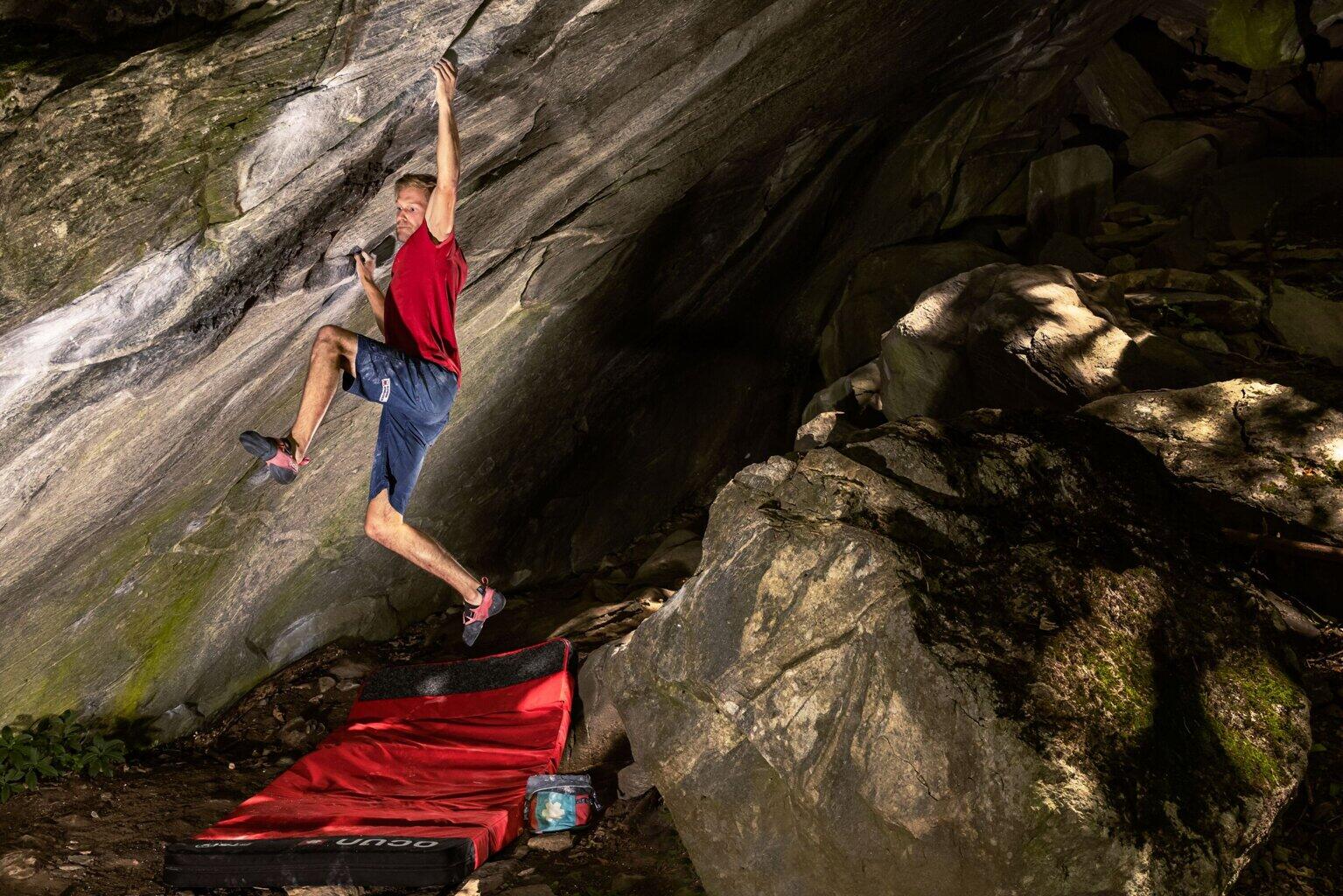 Crash pad Ocún Incubator FTS rouge 218x100x10 cm mousse FTS Cordura 650D 5/7