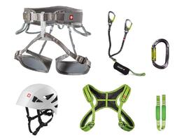 Via ferrata Ocún Twist + harnais Chest Shard XS-M, absorbeur alu