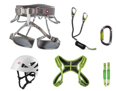 Ocún Twist via ferrata con imbrago torace XS-M e assorbitore energia alluminio