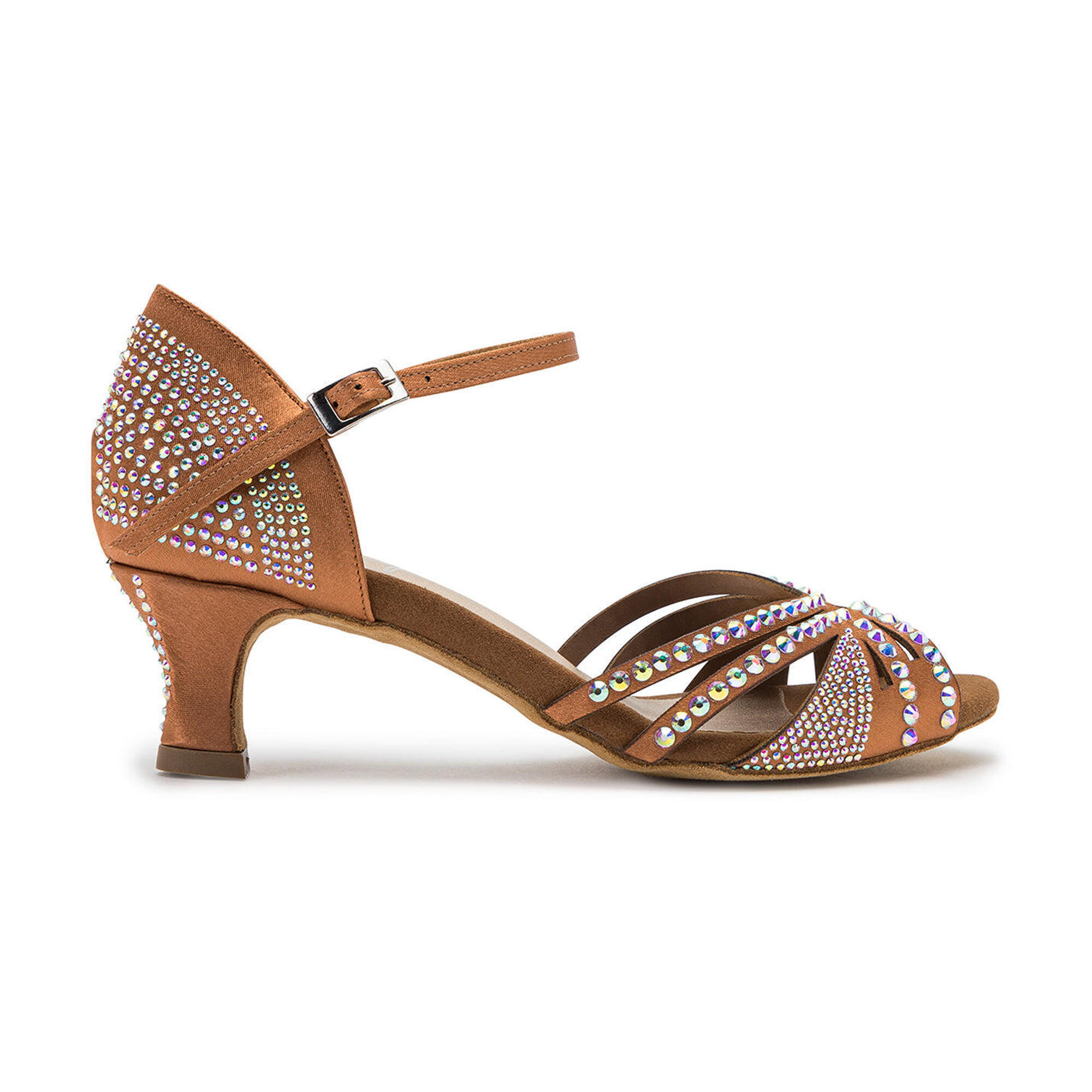 DQ L3M Scarpe da ballo in bronzo con strass - 5,0 cm di flare