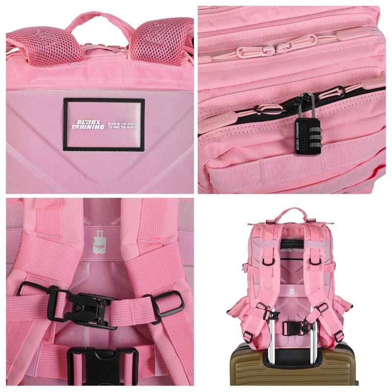 Sac à dos tactique militaire ELITRAINX Rose 25L pour le sport