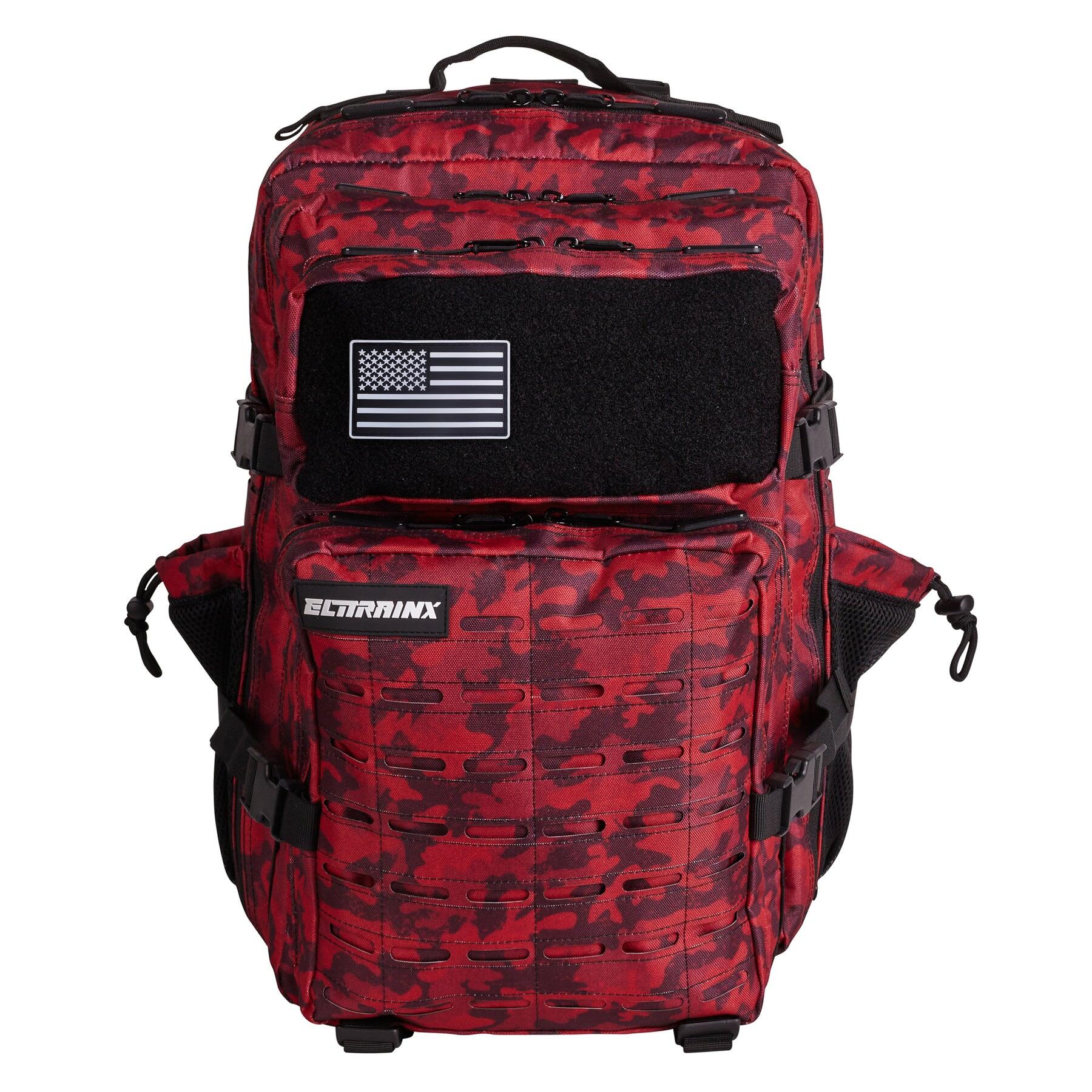 ELITEX TRAINING Zaino Tattico Militare ELITRAINX V2 CAMOUFLAGE ROSSO 45L per Sport e Viaggi
