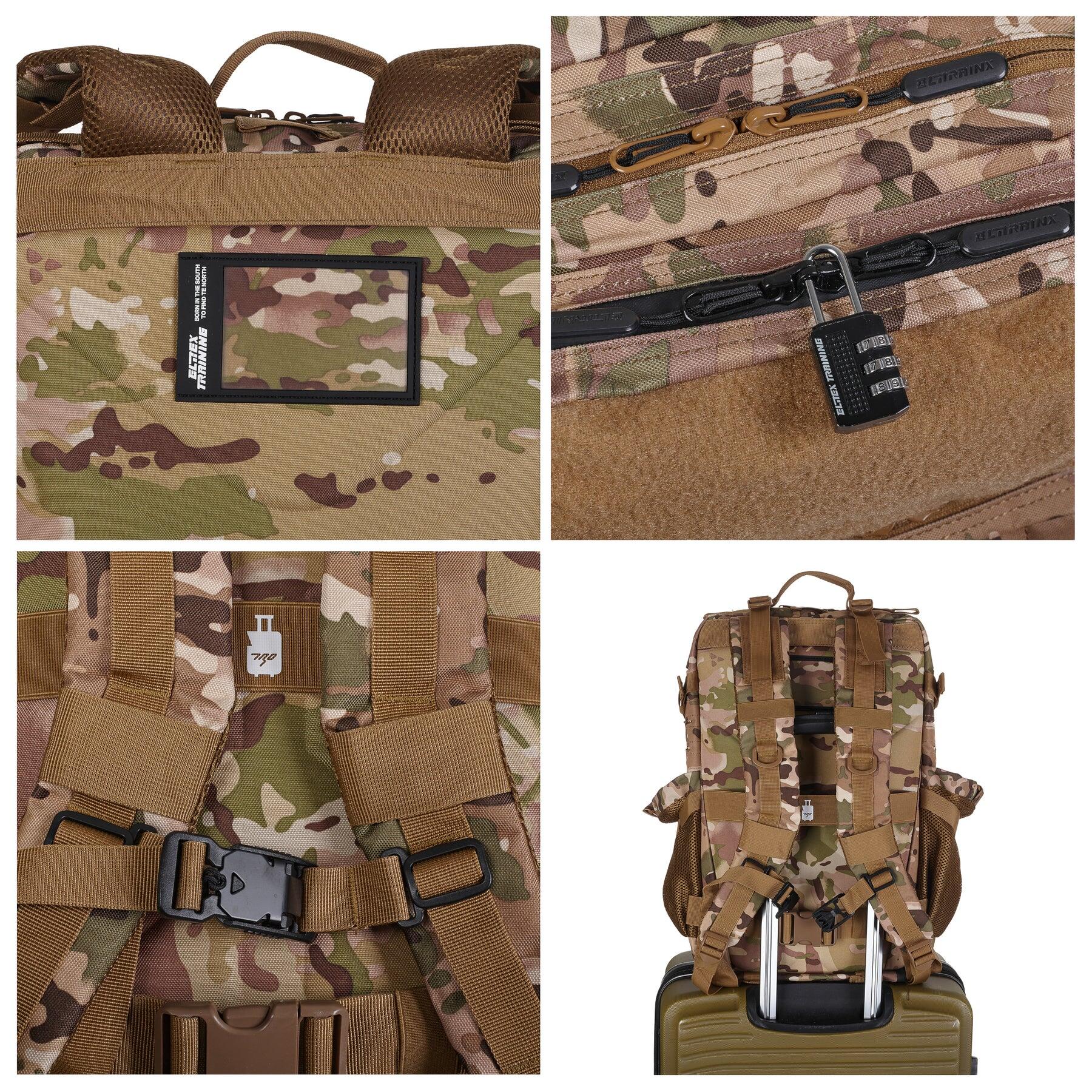 Sac à Dos Elitex V2 Camouflage Militaire 45L Cabine Entraînement Imperméable 3/8