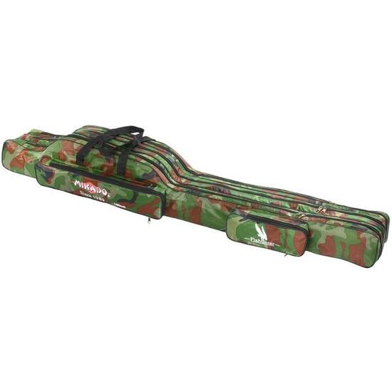 Borsa per canne da pesca - 3 scomparti - 140 cm - Borsa per canne mimetica