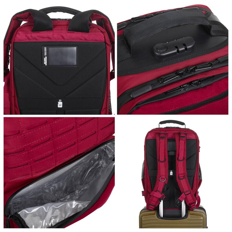 Mochila Táctica Militar ELITRAINX Pro Series Red  45L para Deporte y Viajes