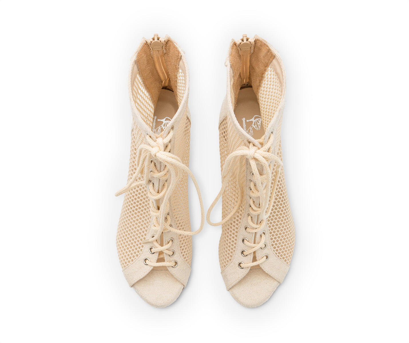 Halley Heels Dance Tanzschuhe in Beige - 7.0 cm flare & Wildleder-Sohle 5/7