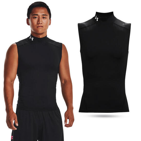 Maglietta da allenamento uomo Under Armour HG Armour Comp Mock nero/bianco
