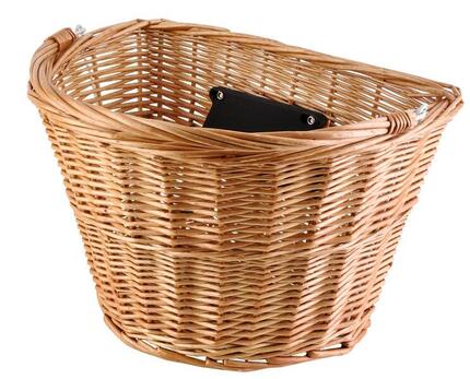 Kosz rowerowy przód naturalny wiklina klik