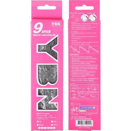 Łańcuch rowerowy 9 rzędowy YBN 116 ogniw S9