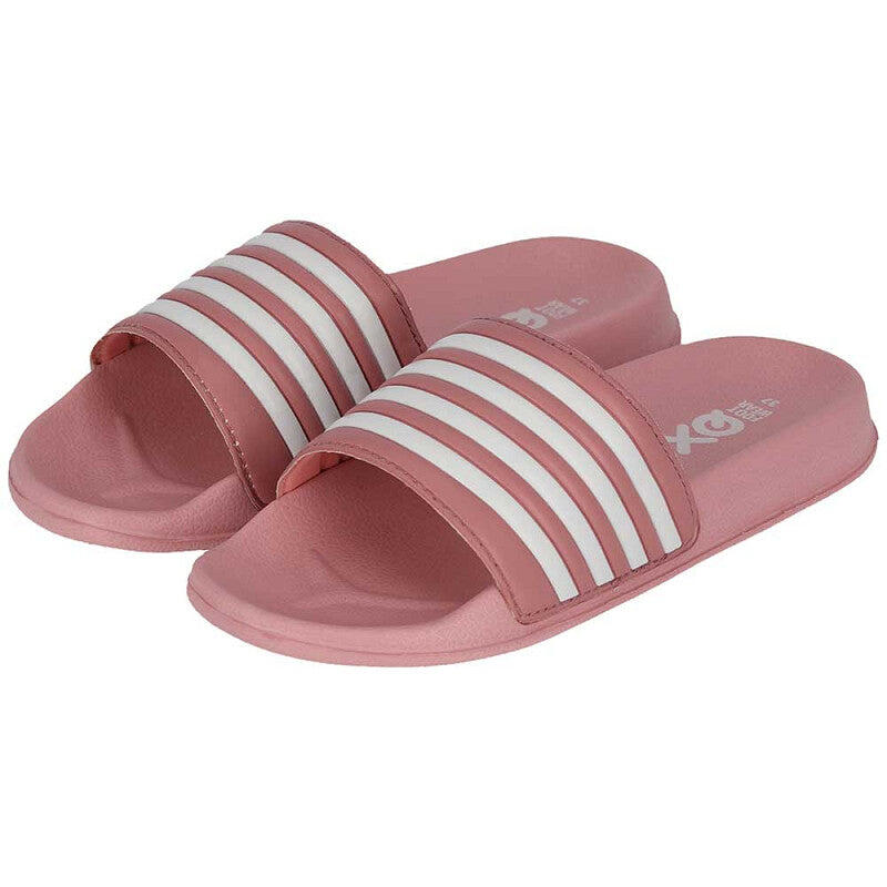 XQ Slippers Dames Stripes Roze Badslippers dames Gevormd voetbed