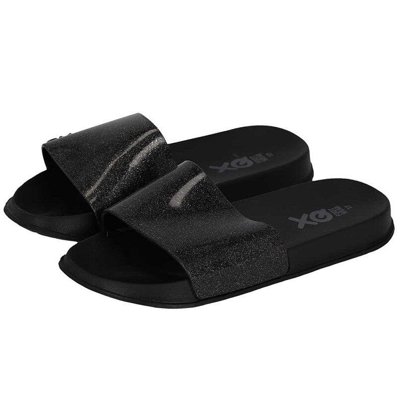 XQ Slippers Dames Fashion Zwart Badslippers dames Gevormd voetbed