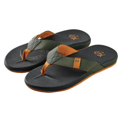 Teenslipper heren - cushioned - zwart/groen - flip flops heren - slippers heren