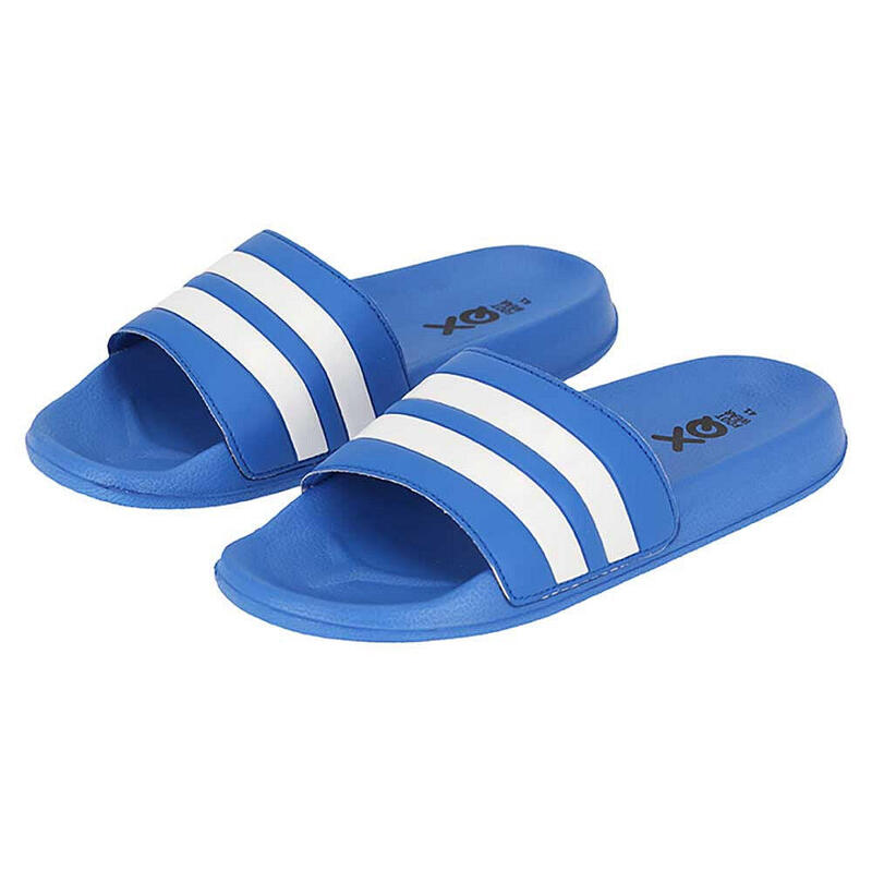 XQ | Tongs homme | Rayures | Bleu Cobalt | Taille 41 | Pantouffles de bain homme