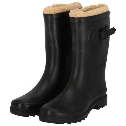 Bottes de pluie femme - Fausse fourrure - 100 % caoutchouc - Doublées