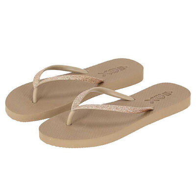 Teenslippers dames - glitter - taupe - flip flops dames