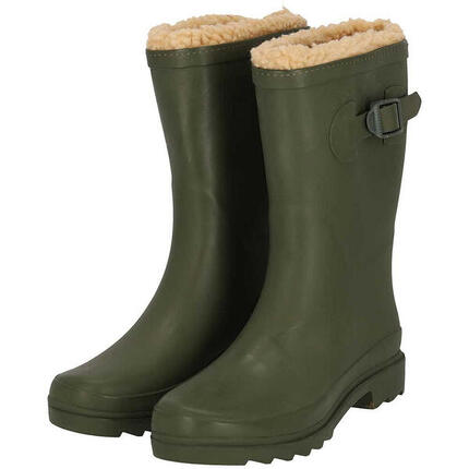 Bottes de pluie femme - Fausse fourrure - 100 % caoutchouc - Doublées