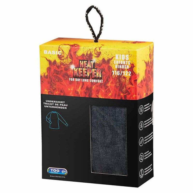 Heatkeeper - Thermoshirt Kinder - Anthrazit meliert - 2-teilig 6/7