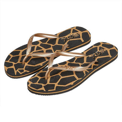 Teenslippers dames - dierenprint - goud - flip flops dames